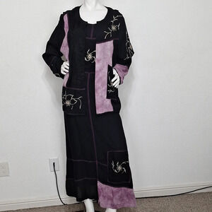 Drapers & Damons Bohemian Lagenlook Beaded Fairy Jacket & Maxi Dress Set Size XL